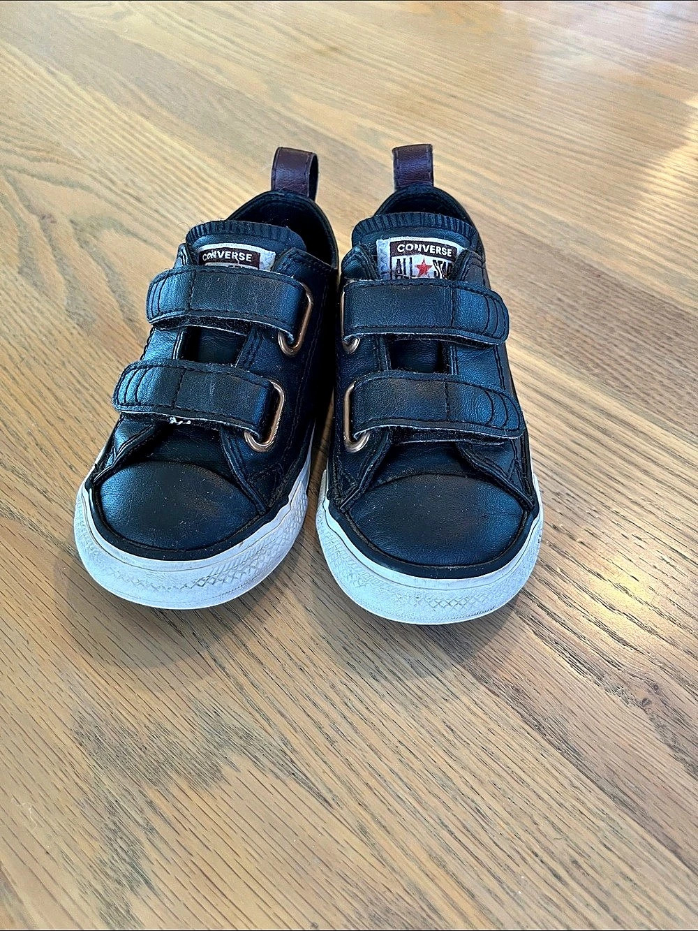 Converse Chuck Taylor All Star Double Strap Hook and Loop Leather Black Sneakers